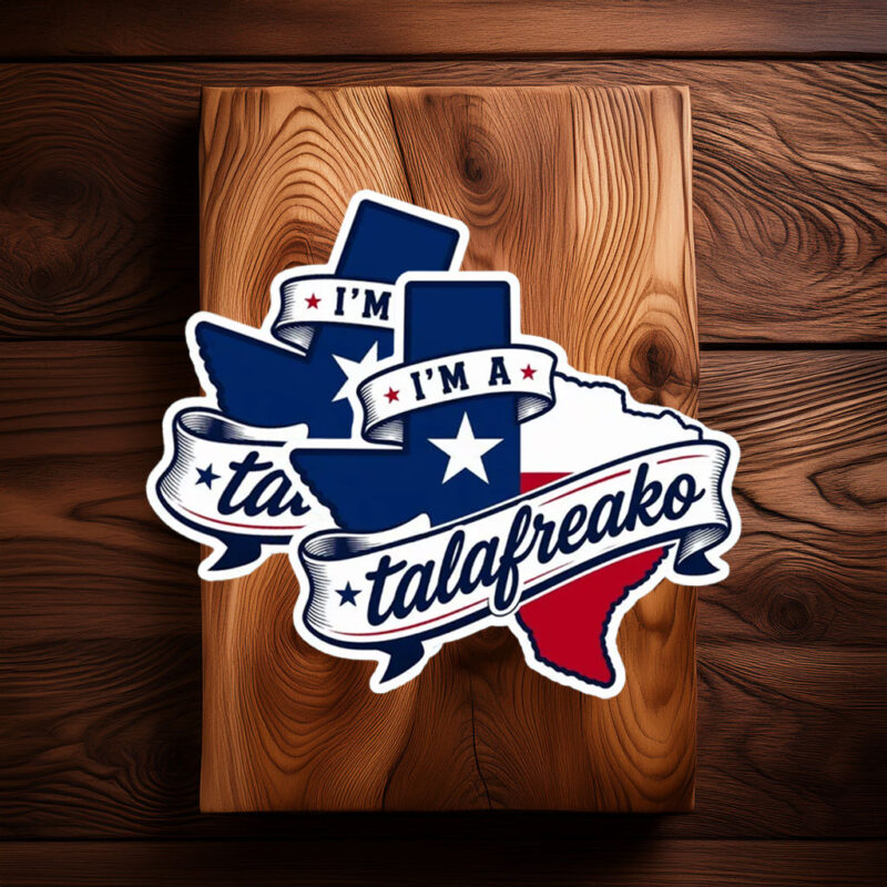 Banner Ribbon Talafreako Texas Sticker – Elegant Script Vinyl Decal