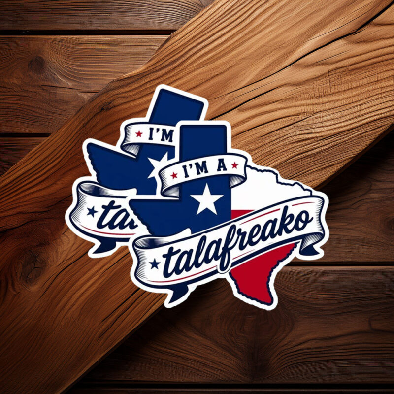 Banner Ribbon Talafreako Texas Sticker – Elegant Script Vinyl Decal