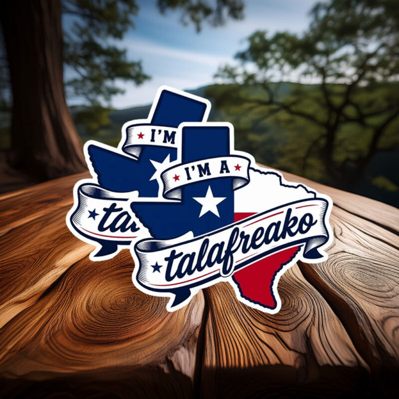 Banner Ribbon Talafreako Texas Sticker – Elegant Script Vinyl Decal