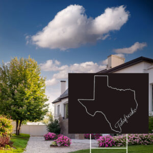 Classic Texas Silhouette Outdoor Sign – White Outline State Map Lawn Decor Talafreako Yard Sign