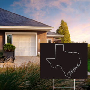 Classic Texas Silhouette Outdoor Sign – White Outline State Map Lawn Decor Talafreako Yard Sign