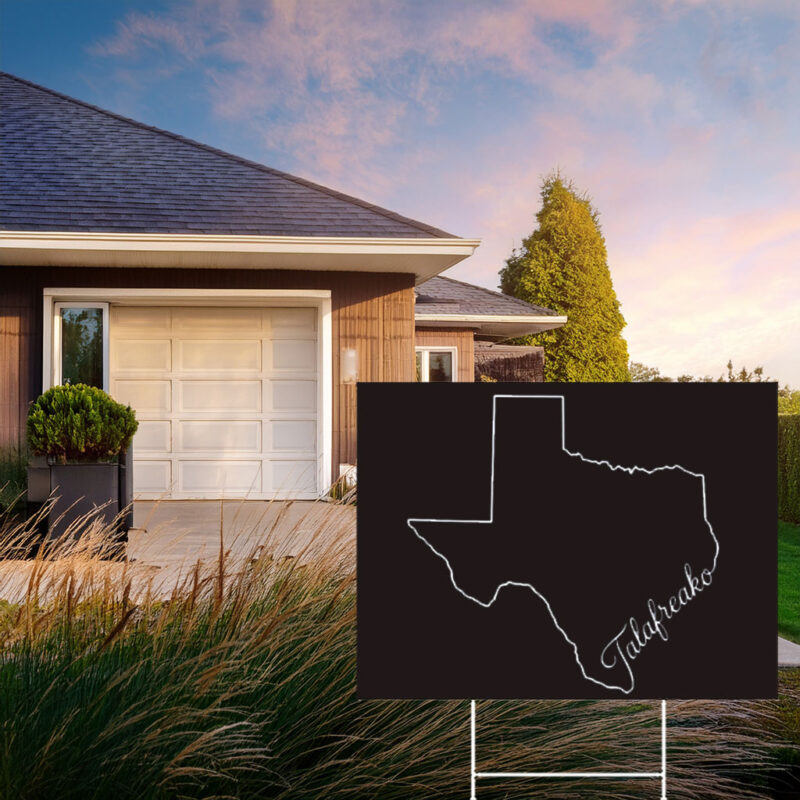 Classic Texas Silhouette Outdoor Sign – White Outline State Map Lawn Decor Talafreako Yard Sign