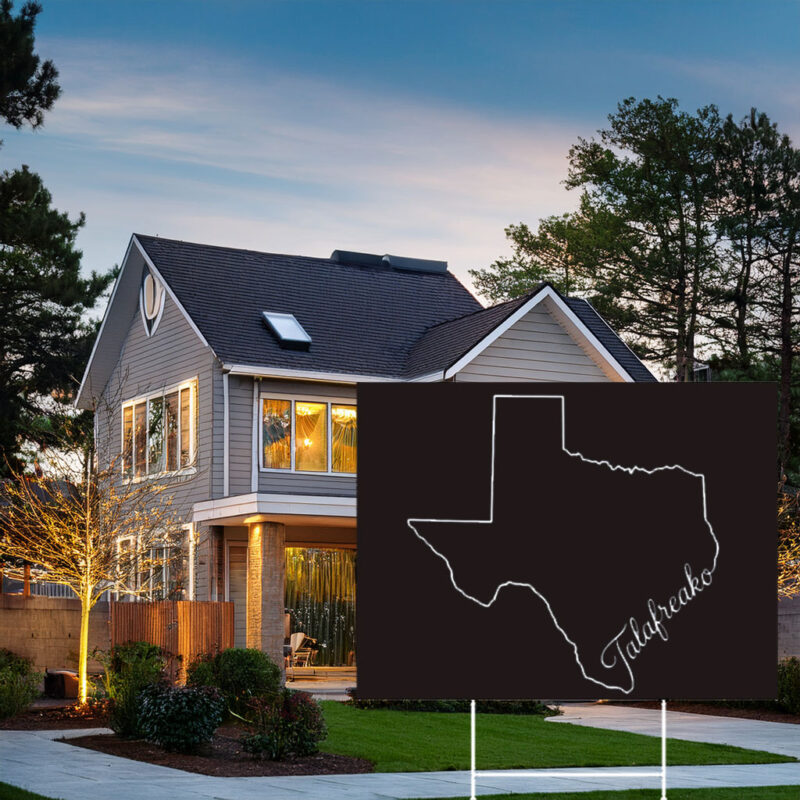 Classic Texas Silhouette Outdoor Sign – White Outline State Map Lawn Decor Talafreako Yard Sign