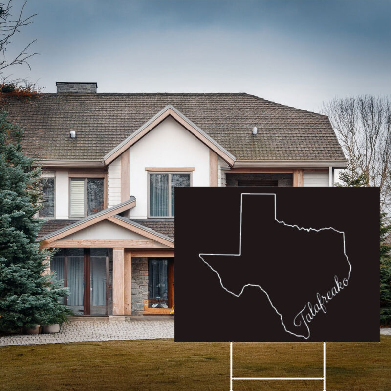 Classic Texas Silhouette Outdoor Sign – White Outline State Map Lawn Decor Talafreako Yard Sign