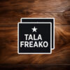 Minimalist Square Black and White Star Decal – Block Text Logo Vinyl Talafreako Sticker