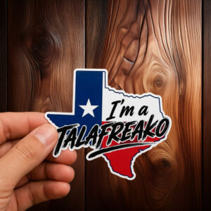 Modern Texas Map Vinyl Decal – Brush Script Typography Lone Star Flag Talafreako Sticker