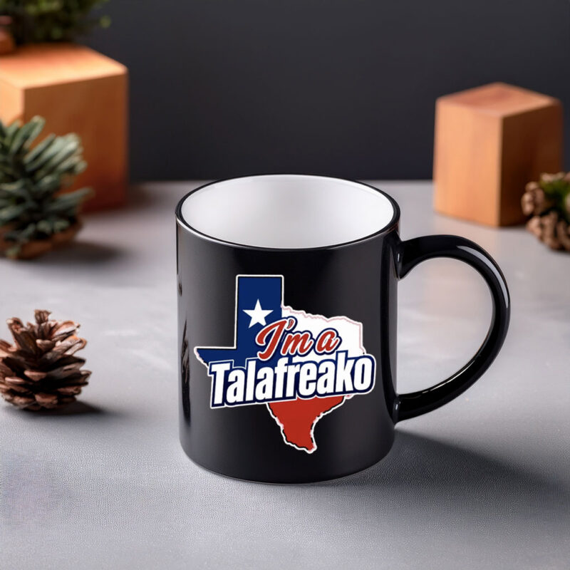 Patriotic Texas Map I’m A Talafreako Mug Modern Supporter Political Drinkware Texas Pride Ceramic Coffee Cup