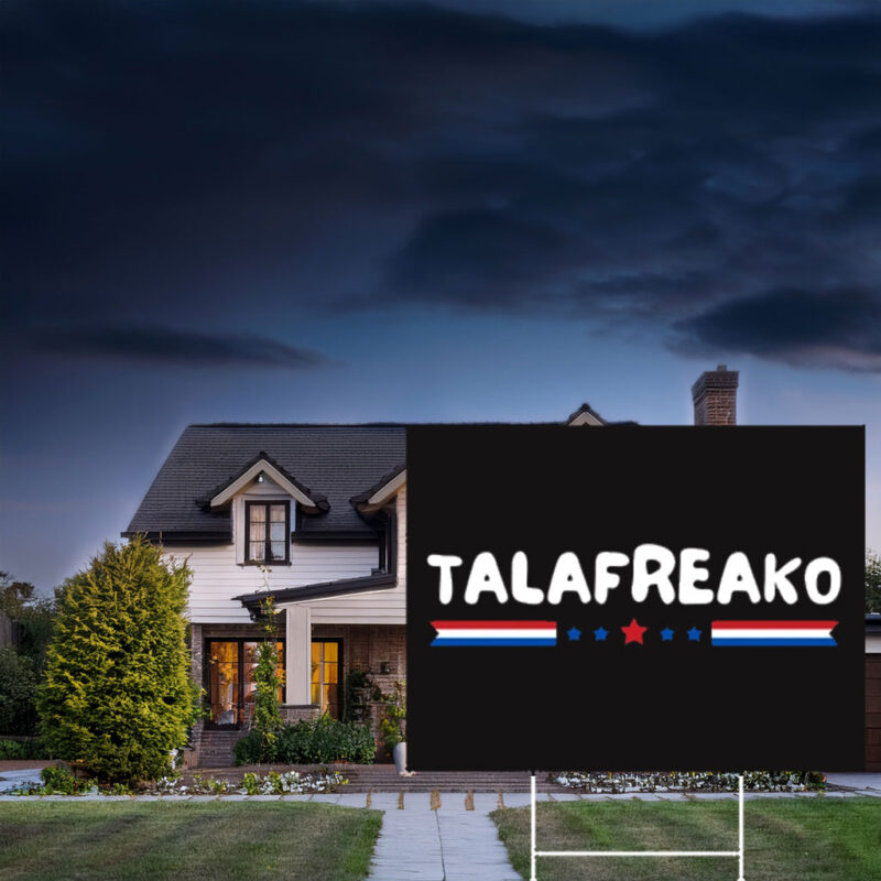 Retro Bubble Font Lawn Board – Patriotic Ribbon Supporter Outdoor Sign Talafreako Yard Sign