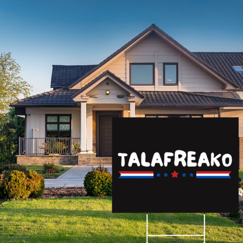 Retro Bubble Font Lawn Board – Patriotic Ribbon Supporter Outdoor Sign Talafreako Yard Sign