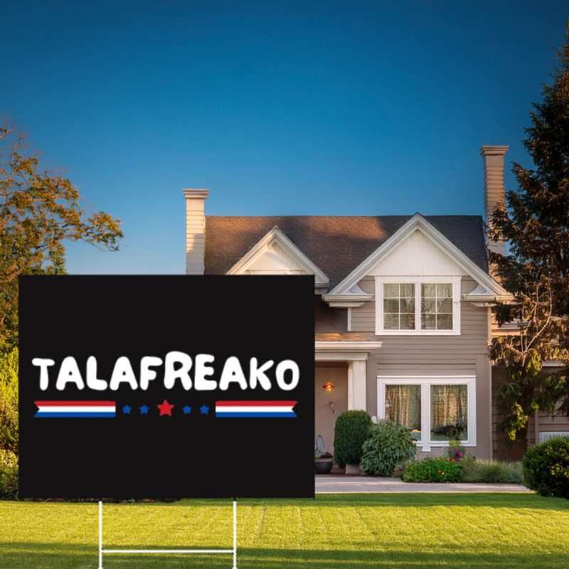Retro Bubble Font Lawn Board – Patriotic Ribbon Supporter Outdoor Sign Talafreako Yard Sign