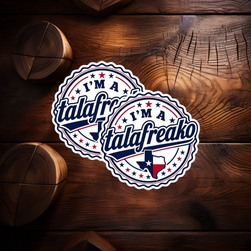 Retro Stamp Style Talafreako Decal – Round Texas Political Badge Sticker
