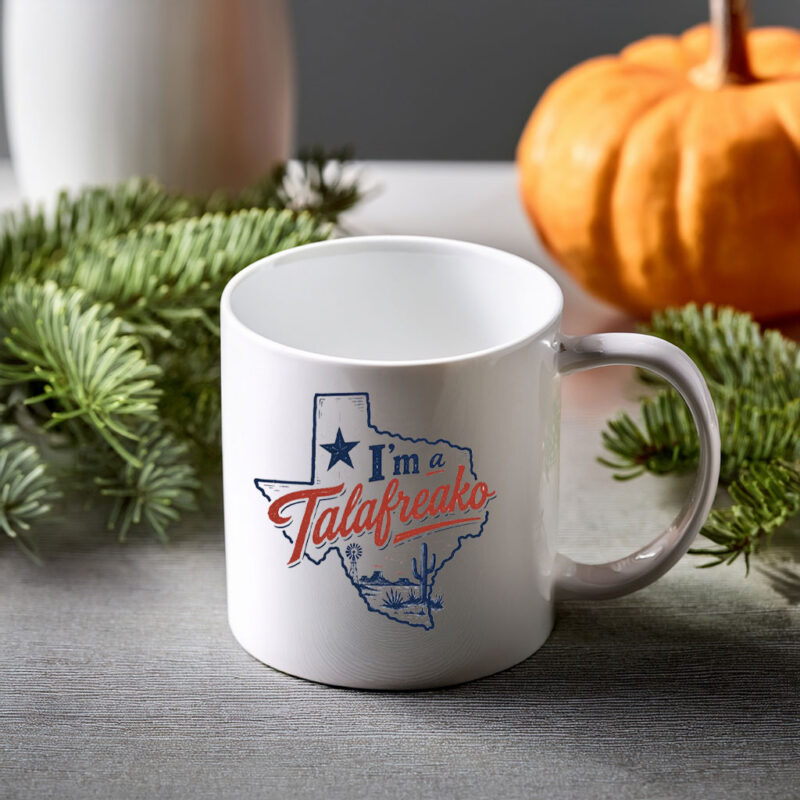 Retro Texas Flag Coffee Mug – Vintage Lone Star State Ceramic Cup, I’m A Talafreako Mug