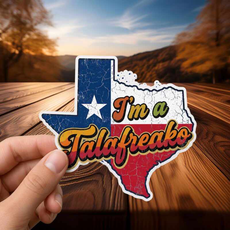 Retro Texas Map Distressed Decal – Talafreako Sticker