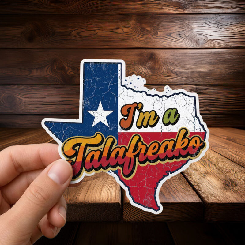 Retro Texas Map Distressed Decal – Talafreako Sticker