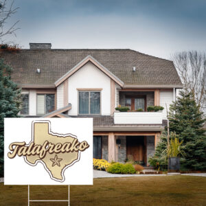 Retro Texas Map Yard Sign – Vintage Cursive Font Garden Stake Talafreako Yard Sign