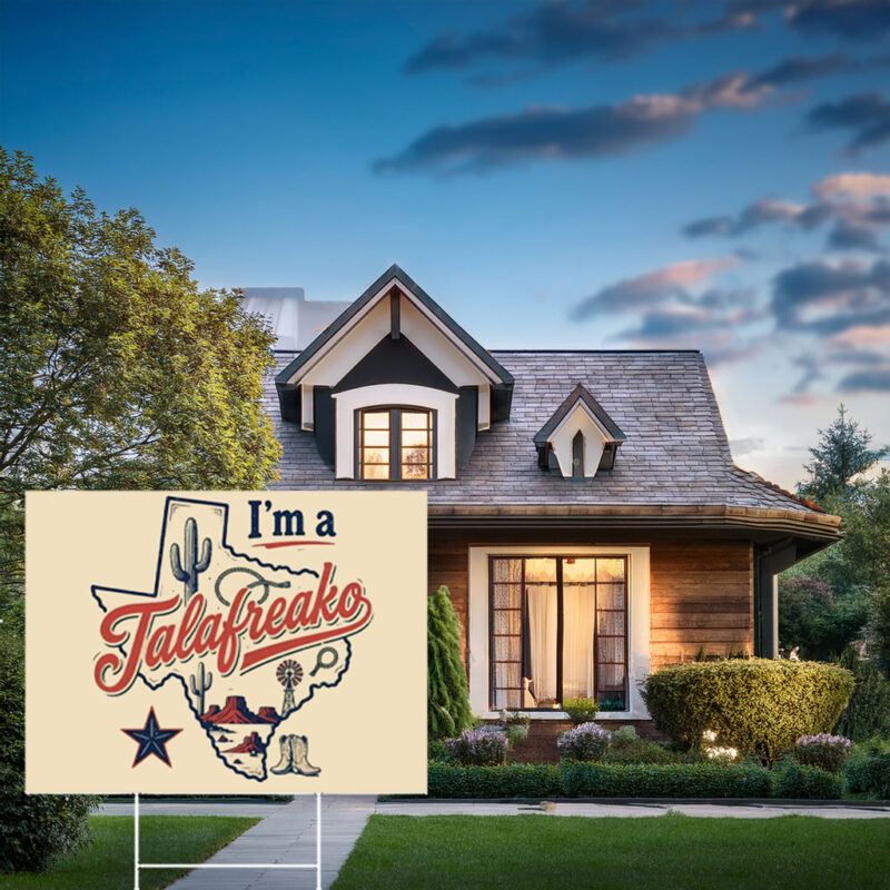 Retro Texas Map Yard Sign – Western Cowboy Boots Lasso Cactus Outdoor Decor Talafreako Yard Sign