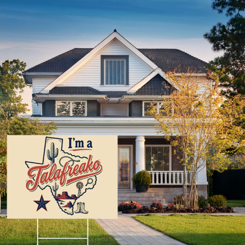 Retro Texas Map Yard Sign – Western Cowboy Boots Lasso Cactus Outdoor Decor Talafreako Yard Sign