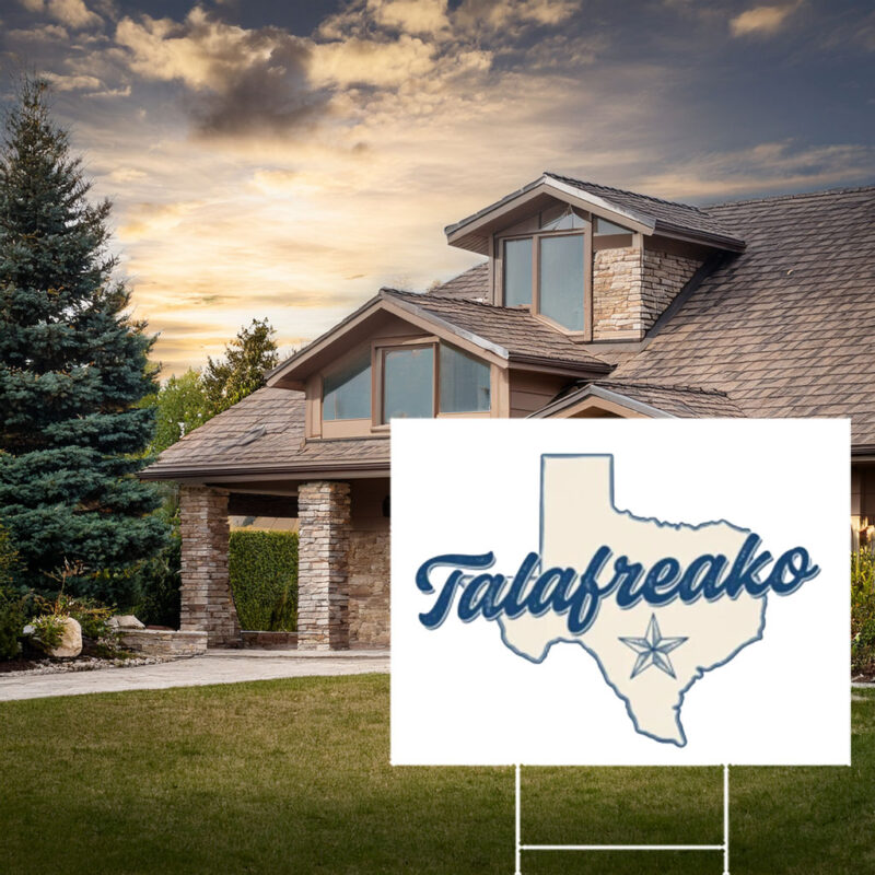 Retro Texas Shape Map Lawn Billboard – Vintage Script Font Garden Stake Talafreako Yard Sign