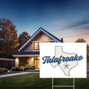 Retro Texas Shape Map Lawn Billboard – Vintage Script Font Garden Stake Talafreako Yard Sign