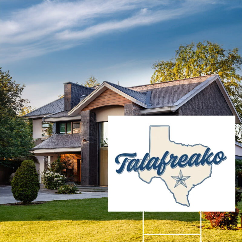 Retro Texas Shape Map Lawn Billboard – Vintage Script Font Garden Stake Talafreako Yard Sign