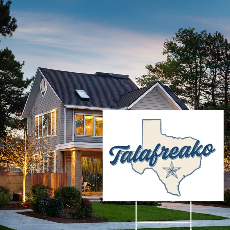 Retro Texas Shape Map Lawn Billboard – Vintage Script Font Garden Stake Talafreako Yard Sign
