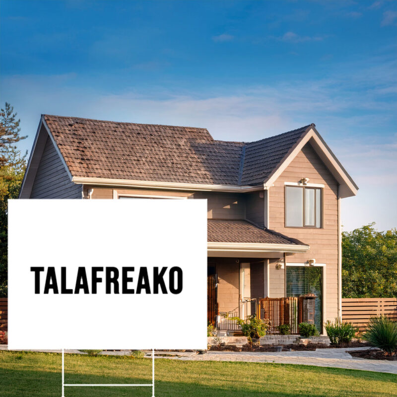 Simple Bold Typography Lawn Board – Modern Minimalist Outdoor Banner Talafreako Yard Sign