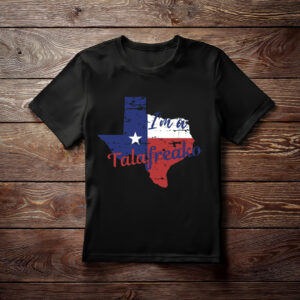 Talafreako Texas Flag Contour Streetwear Graphic T-Shirt