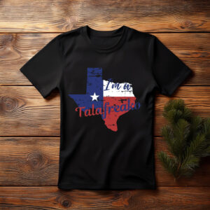 Talafreako Texas Flag Contour Streetwear Graphic T-Shirt