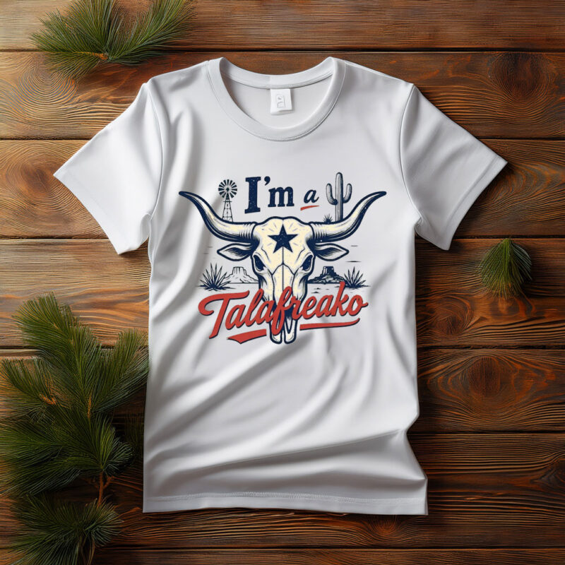 Talafreako Texas Longhorn Skull Vintage Style Unisex T-Shirt