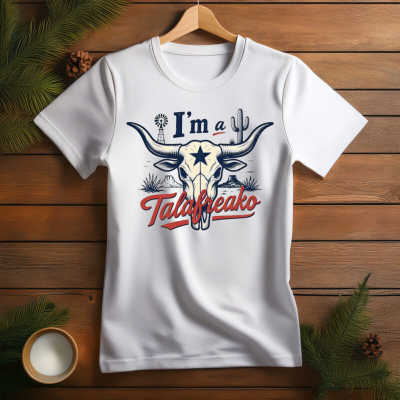 Talafreako Texas Longhorn Skull Vintage Style Unisex T-Shirt