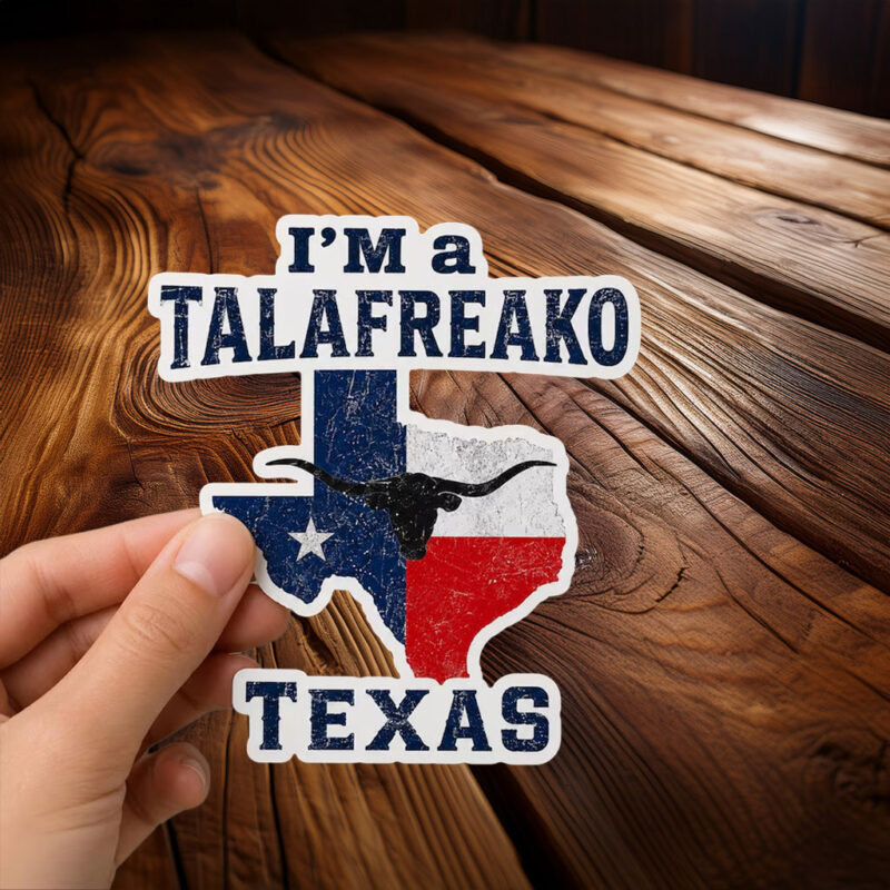 Texas Longhorn Skull Map Decal – Vintage Lone Star Flag Vinyl Talafreako Sticker