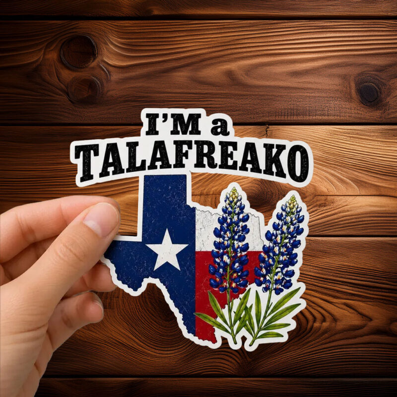 Texas Map Bluebonnet Floral Decal – 2026 Campaign Distressed Design Talafreako Sticker