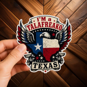 Texas Map Patriotic Eagle Decal – American Pride Winged Flag Design Talafreako Sticker