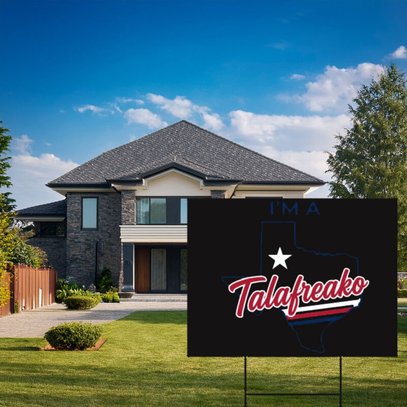Texas Outline Script Yard Sign – Lone Star State Pride Garden Stake Talafreako Yard Sign