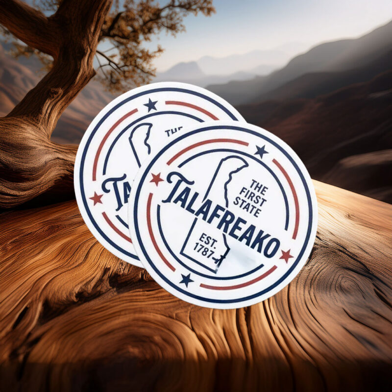 The First State Delaware Map Talafreako Sticker