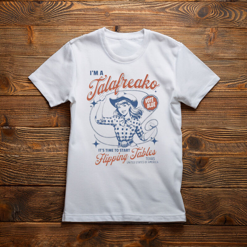 Vote Talarico For Texas Blue Wave Retro Western Cowgirl Graphic Tee