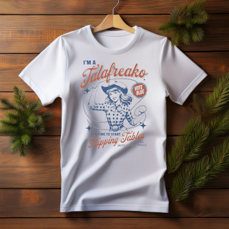 Vote Talarico For Texas Blue Wave Retro Western Cowgirl Graphic Tee