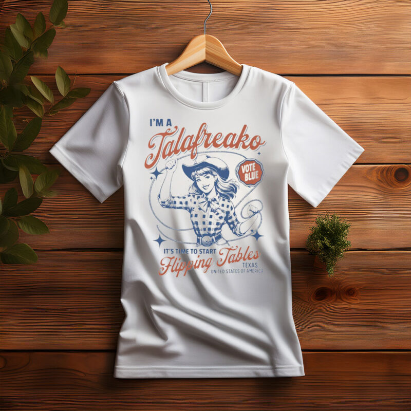 Vote Talarico For Texas Blue Wave Retro Western Cowgirl Graphic Tee
