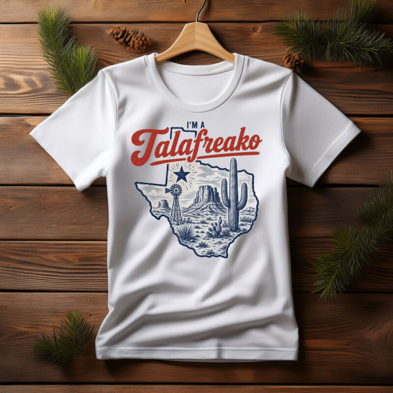 Vote Talarico Texas Democrat Vintage Badlands Map White T-Shirt