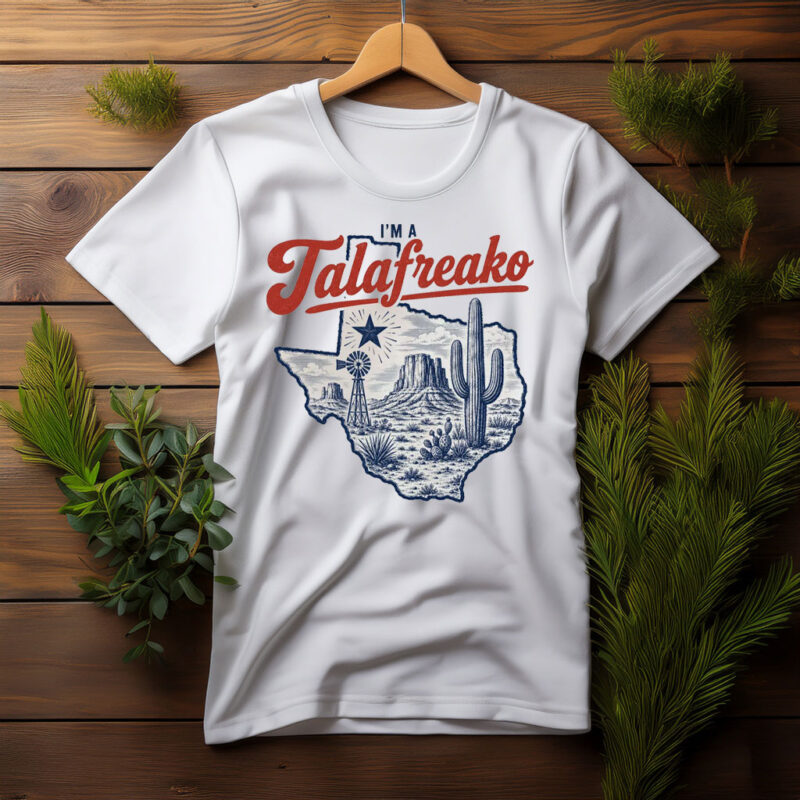 Vote Talarico Texas Democrat Vintage Badlands Map White T-Shirt