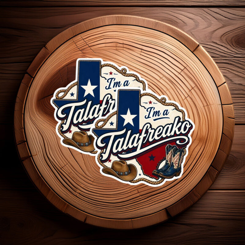Western Cowboy Talafreako Sticker – Rope Border with Boot & Hat Decal