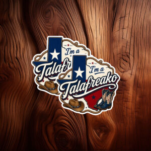 Western Cowboy Talafreako Sticker – Rope Border with Boot & Hat Decal
