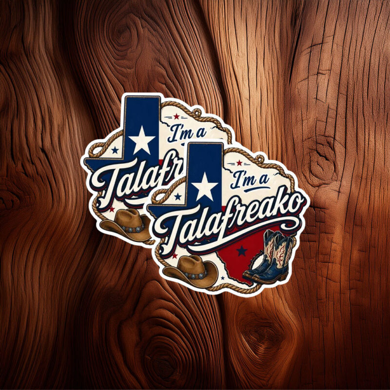 Western Cowboy Talafreako Sticker – Rope Border with Boot & Hat Decal