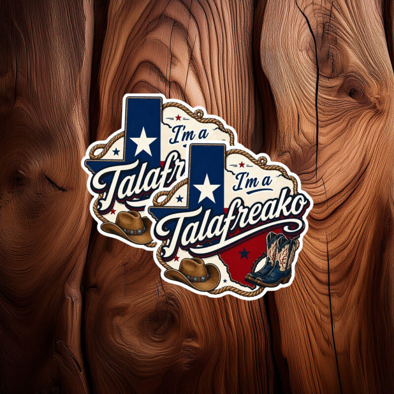Western Cowboy Talafreako Sticker – Rope Border with Boot & Hat Decal
