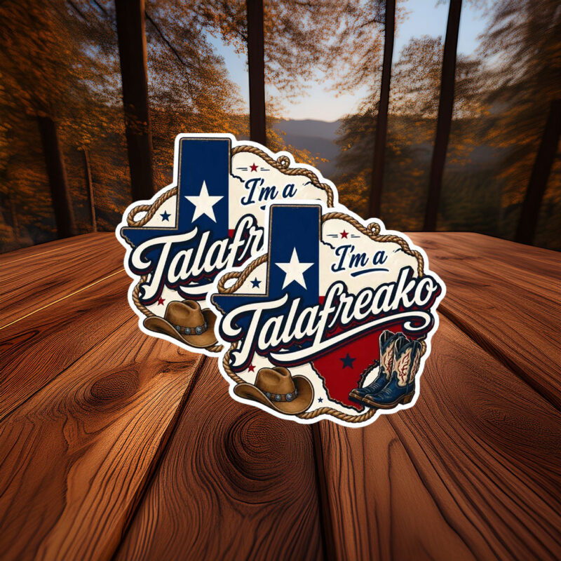 Western Cowboy Talafreako Sticker – Rope Border with Boot & Hat Decal